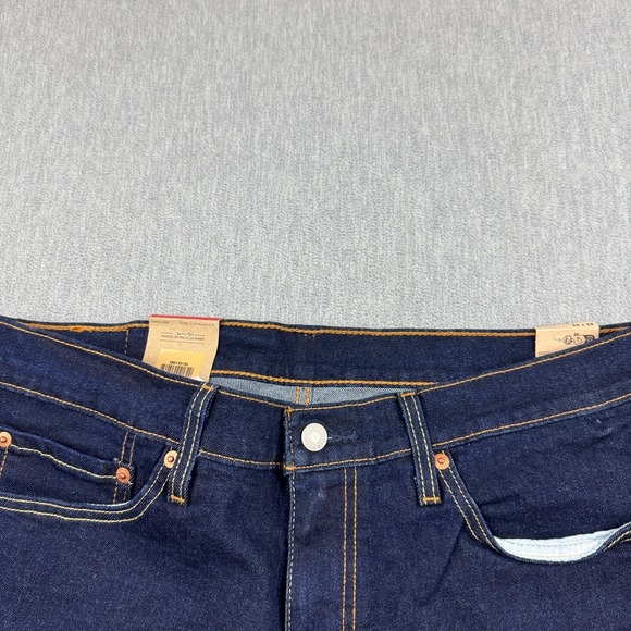 Levis 513 Jeans Mens 34X32 Blue Denim Slim Straight Stretch Flex Dark Wash NWT - Picture 4 of 10